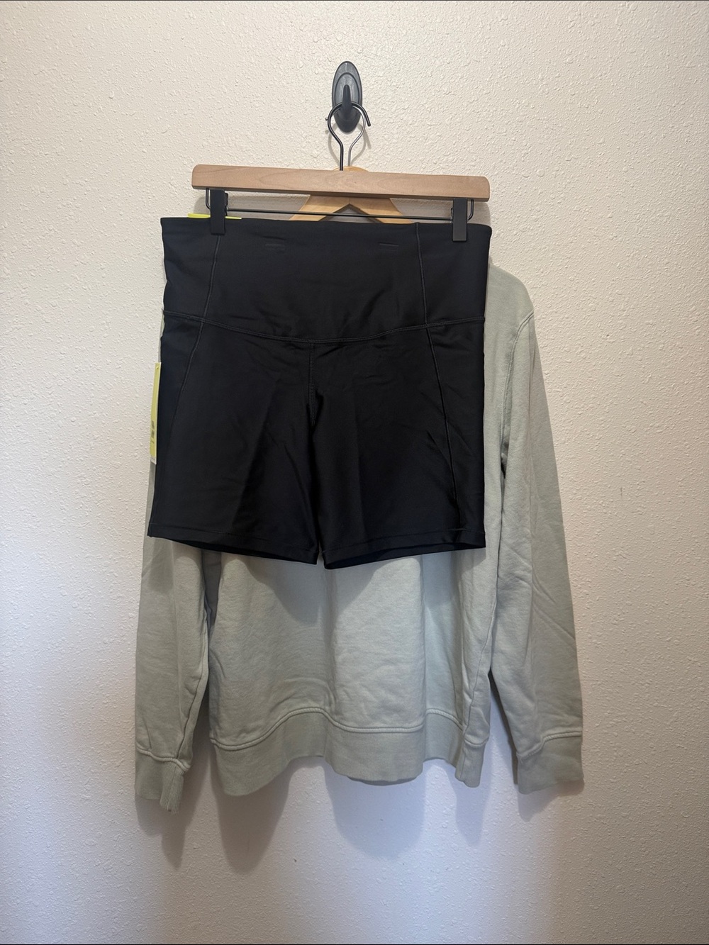 Black Women’s High-Waist Bike Shorts & Sweater, Size L